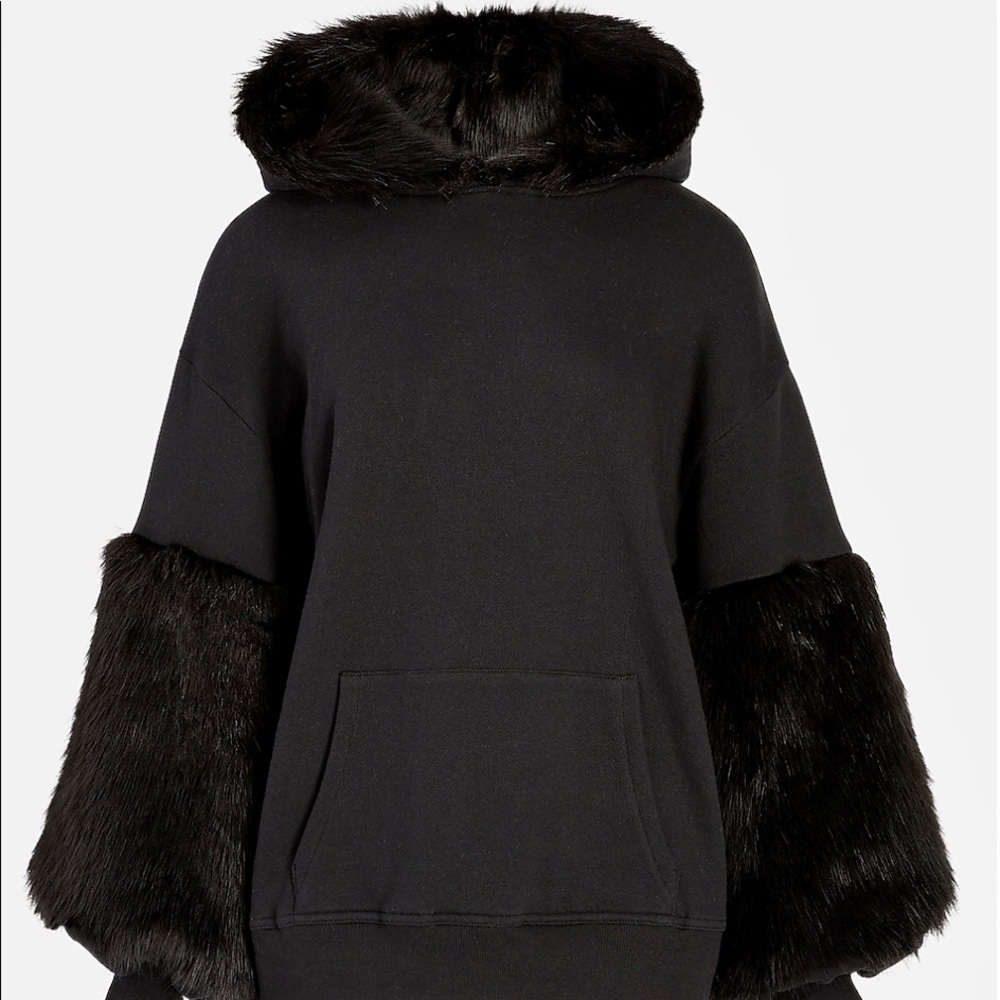 Express Faux Fur trim Hoodie